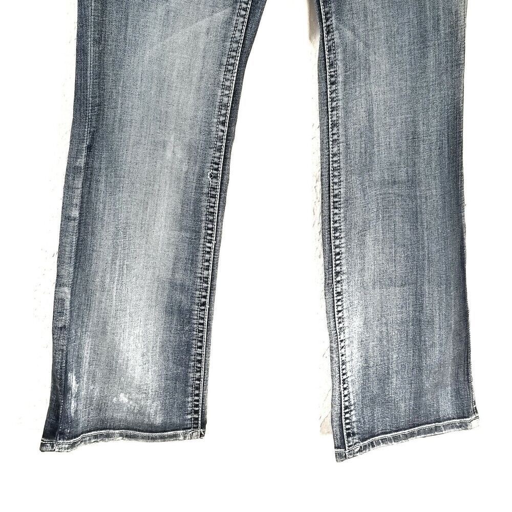 Rebel & Soul Jeans Womens Size 4 Embellished Missy Boot Cream Medium Wash Ombre - Picture 5 of 9